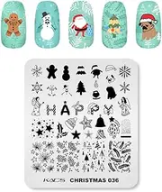 Rolabling Christmas Nail Stamping Plates New Year Christmas Manicure Print Image Template Stencils Printing DIY Tool (036)