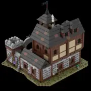 MOC-110112 Medieval Infantry Barracks 10.7 x 10.4 x 9.4 Inches 2450 Pieces MOC