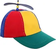 [BESPORTBLE] Rainbow Propeller Baseball Cap Adjustable Snapback Hat Flat Brim Helicopter Costume Boys and Girls Cap for Boys Girls Stylish Fun