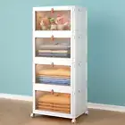 4 Tier Storage Bins with Lids, 23QT Stackable Closet Organizers and Storage with