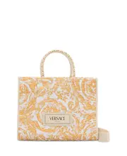 Versace Barocco Athena Raffia Medium Tote Bag