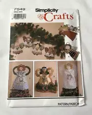 UNUSED VINTAGE SEWING PATTERN SIMPLICITY CRAFTS 7549 ANGEL TREE TOPPER OPENED
