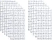 Arlent 2052 Pcs 1013 Pairs 10mm Sticky Back Coins Hook & Loop Self Adhesive Mini dots Tapes White