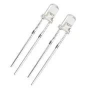 20Pcs Light Emitting Diode,2 Pin Clear Round Head LED(White,3mm,3-3.4V)