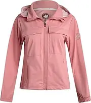 [CANADA WEATHER GEAR] Women's Softshell Jacket - Full Zip Up Hoodie Coat with Pockets and Adjustable Bungee Cord (Sizes: S-2XL)