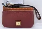 Dooney & Bourke Pebble Grain Medium Wristlet Wine Color