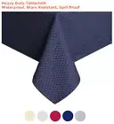 Tektrum 70"X70" Square Waffle Tablecloth-Waterproof/Spill Proof (Blue)
