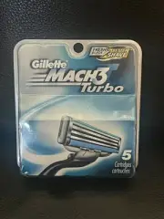 Gillette Mach3 Turbo Razor Cartridges 5 Pack of Refills New/Sealed