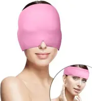 Migraine Relief Cap Headache Hat Mask Ice Head Wrap Cold Therapy with Headband