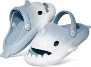 [KVbabby] Kids Shark Slides Boys Girls Toddlers Cloud Shower Slippers Cute Cartoon Open Toe Sandals Cushioned Thick Sole Beach Pool Shoes