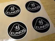 Badge, plastic, Eunos Roadster, retro style, 55mm, black/silver, set of 4 badges