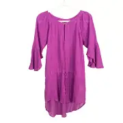 VIX Paula Hermanny Magenta Sprite Solid Chemise Tunic Swim Cover Up Women's XS