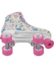 Rollr Grl Girls Multicolor Unicorn Leather Lace Up Cap Roller Skates Sz 3-6