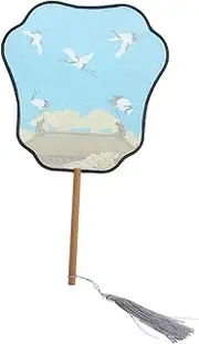 EXAOMBLE Vintage Handheld Fan Chinese Style Pattern Hand Fan Summer Supply Hand Fan Hand Fan