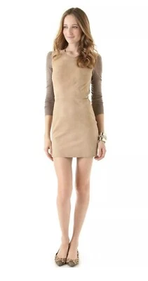 Womens Dress Size 8 Suede Rebecca Taylor Knit Camel New NWT $595