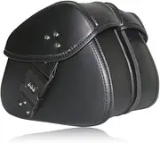 1 Pair Cycle Dlebag Pu Leather Side Bags Universal Storage Organizer Pouches with Combination Lock Black Black