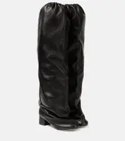 [Khaite] Khaite Bowe leather over-the-knee boots AU 7 black