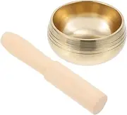 HAMPPLIES 1Set Handmade Singing Bowl with Mallet Meditation Bowl for Yoga Sound Therapy Portable Sound Holder for Relaxation and Mindfulness
