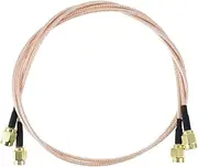 OSALADI 2pcs Extension Cord Coaxial Connectors Wire Coaxial Cable Jumper Wire Antenna Adapter Coax Cable Adapter Jumper C Cable SMA Male to SMA Male Extender Cable Coaxial Copper Golden