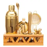 Cocktail Shaker Set Bartender Kit with Bamboo Stand,13 Piece Bar Set Stainles...