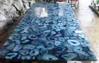 48" x 24" Blue Agate Counter Table / Agate Stones Center Table Top Handmade