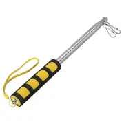Telescopic Handheld Flagpoles 2M Sponge Handle Pole W Clips 9 Sections Yellow