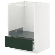 METOD / MAXIMERA base cabinet for oven with drawer, white/Havstorp deep green, 60x60x80 cm