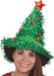 Light Up Christmas Tree Hat Costume Accessory Adult Christmas Retro Garland
