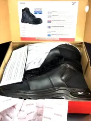 NEW! Reebok Mens Black Leather 6in Met Guard Work Boots Trainex Comp Toe 11 EW