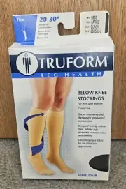 Truform Compression Stockings 20-30 Black Large Firm Below Knee Closed Toe
