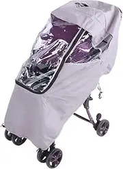 SOULONG Stroller Wind Dust Shield Cover, Waterproof Cationic Linen Universal Stroller Cover Windproof Baby Rain for Most Baby Linen Gray (Linen ash Warm rain Cover)