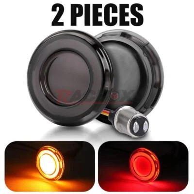 Front LED Turn Signal Light DRL Smoke Lens Fits for Softail Touring Sportster