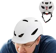 Helmet for Bike with LED Lights - Shock-Absorbing Adjustable Multi-Sport Bike Helmet with Taillight | Protective Gear, Ventilation Lightweight Head Guards for Roller Skating