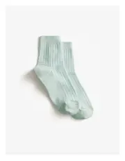 [Trenery] Grid 3/4 Crew Sock in Seafoam
