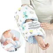 HOMBYS Cozy Cradle Arm Pillow for Feeding Baby,Middle Opening Design Arm Breastfeeding Pillow, Nursing Pillows for Breastfeeding (Flower & Animal)