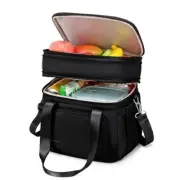 Lunch Box for Men Women - Double Deck Insulated Lunch Bag, Large Leak Proof