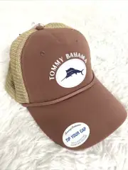 Tommy Bahama Men’s Baseball Hat Trucker Mesh Brown Beige Tip Your Cap Adjustable