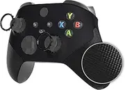 eXtremeRate Black ASR Version Performance Rubberized Side Rails Front Shell for Xbox Series X/S Controller w/Accent Rings, Redesigned Grip Faceplate for Xbox Core Controller - Controller NOT Included