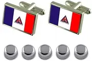 [Select Gifts] Shirt Dress Studs Timoteo City Minas Gerais State Flag Cufflinks