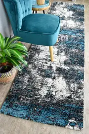 Dior White Turquoise Hallway Runner