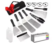 HAXIYA BBQ Griddle Accessories Kit, 15-Pc Exclusive Griddle Tools Spatulas Set