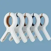 Set of 8 Oversized Beach Towel Clips, Maximum clamp Opening 1.8 inches, Heavy-Duty Towel Clips for Beach Chairs, Cruises, Clothing and Towel Rack Clamps. (4 Khaki and 4 Blue).