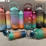 1SET 2000ML WITH 1000ML 2IN1 MOTIVATIONAL WATER BOTTLE/ TUMB