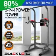 BLACK LORD Power Tower Chin Up Bar Push Pull Up Weight Bench Gym Station