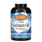 2 X Carlson Labs, Norwegian, Salmon Oil, 500 mg, 300 Soft Gels