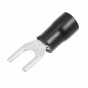 A● 50Pcs SV2-4MInsulated Fork Spade Wire Connector Crimp Terminal 16-14AWG Black