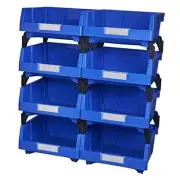 Tool Organizer Bins Parts Storage Rack Large Stackable Storage Bins Garage Blue