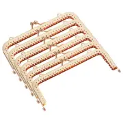 6Pcs Metal Purse Frame, 5.91" Retro Rectangular Kiss Lock Clasp Frame, Gold