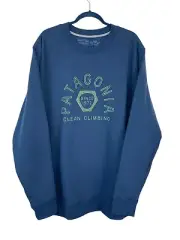 Patagonia Clean Climb Hex Uprisal Crew Graphic Sweatshirt Tidepool Blue XL NWT