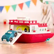Wonder Wheels by Battat Inc. Ferry Boat Floating Bath Toy Boat with 2 Cars New!!